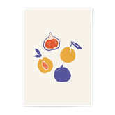 Fruit Photographic Print, Modern Kitchen Wall Art, Minimalist Food Illustration, Fig, Orange, Plum, Cute Prints, Home Decor, Gift Idea - Tawshia